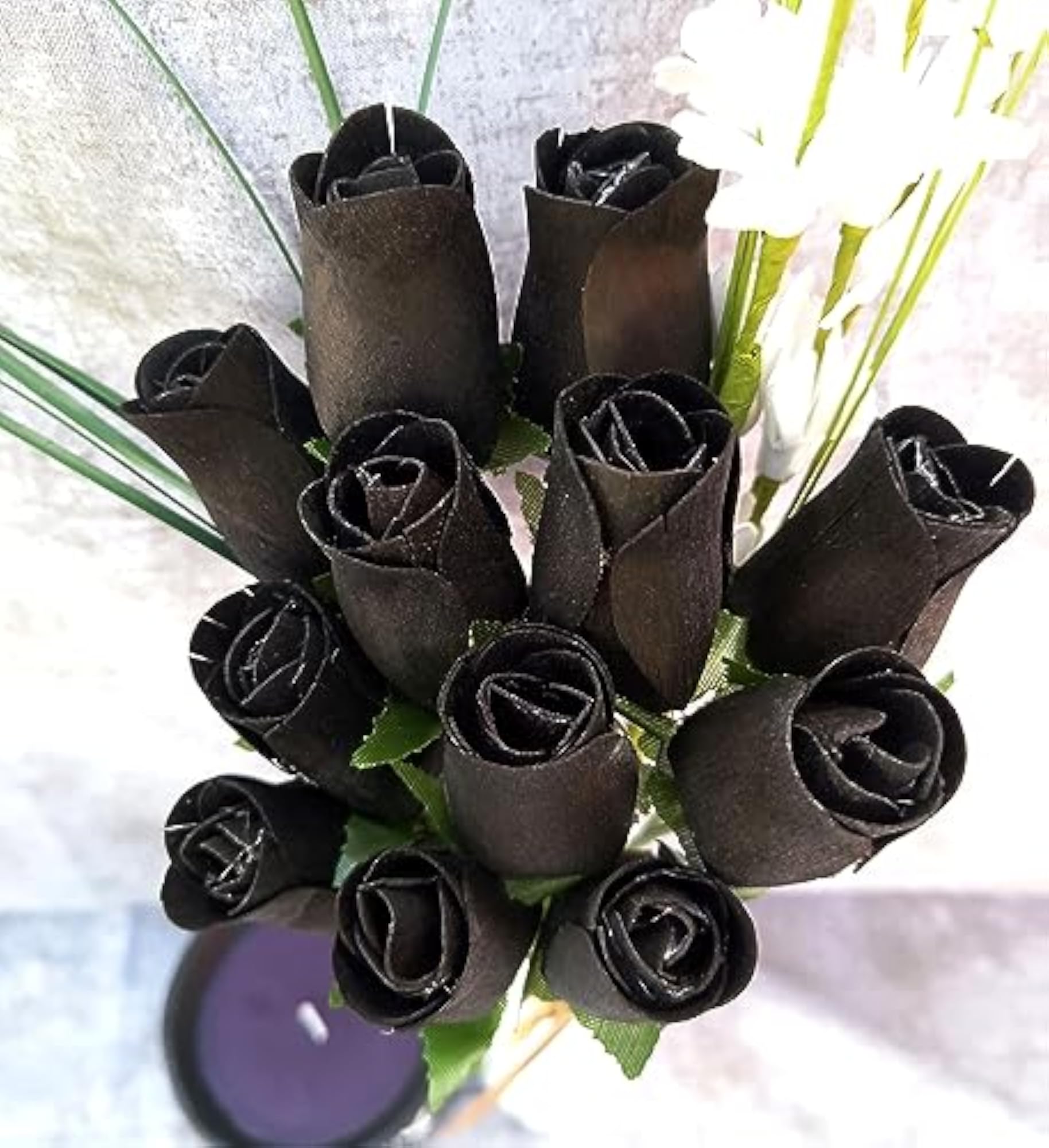 Halloween All Black Gothic Flower Bouquet