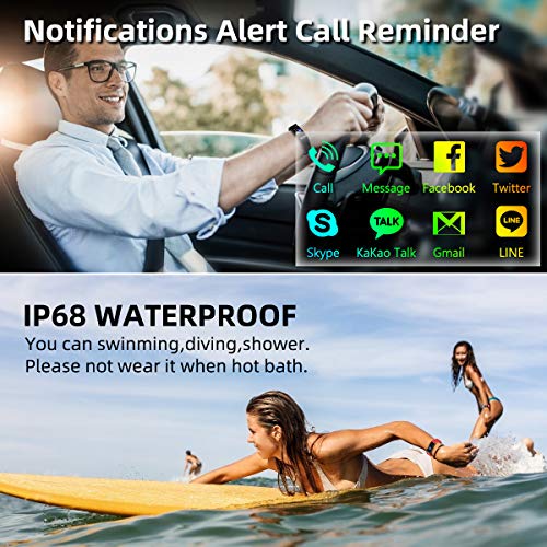 Mgaolo Fitness Tracker with Blood Oxygen SpO2 Blood Pressure Heart Rate Sleep Monitor for Men Women,IP68 Waterproof Activity Tracker HRV Pedometer Health Smart Watch for Fitbit Android iPhone Black