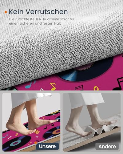 Tapis de porte absorbant antidérapant et lavable vinyle rose