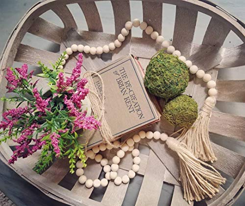 Losour Farmhouse Beads 58In Wood Bead Garland With Tassels Rustic Country Decor Prayer Boho Beads Big Wall Hanging Decor… #TOP1
