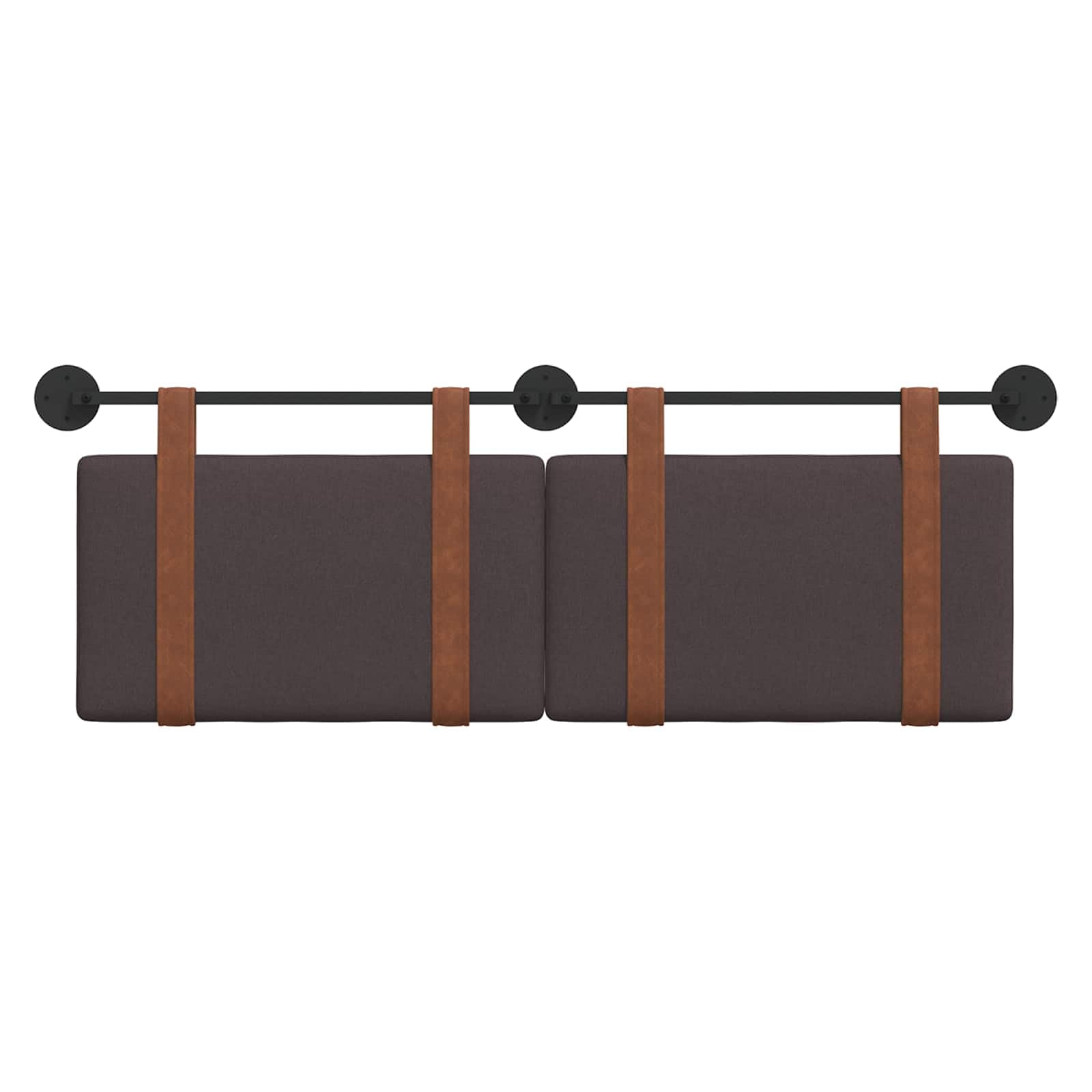 vidaXL Cabecero Colgante Marrón Oscuro PU Antiguo