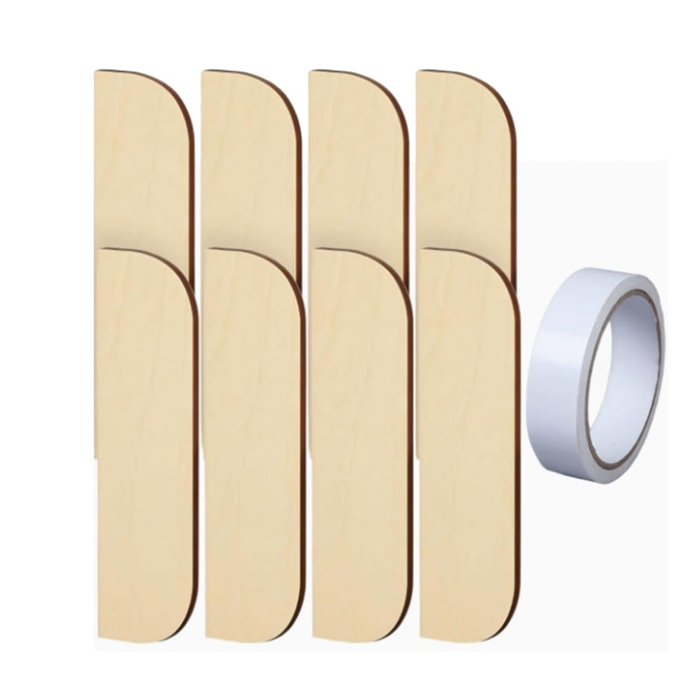 Jnchdghwa Wood Color Wooden Hinge Repair Kit 8Pcs 3.5 Inch Door Hole Cover Plate Filler Wood For Kitchen Cabinet Hinges