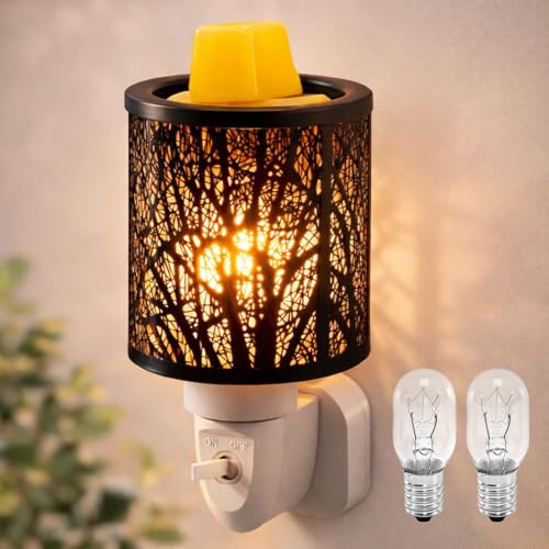 JOYOLO Plug In Wax Melt Burners Electric Oil Burner Wall Wax Warmer With Spare Bulb for Bathroom Home Office Night Light Scentsy Gift & Decor (Tree)