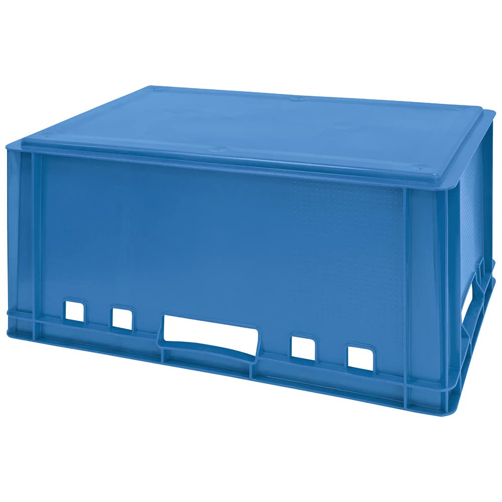 8x Euro Apilamiento de Plástico Caja Industrial Euro Caja Almacenamiento Eurobox E3 Azul Kingpower