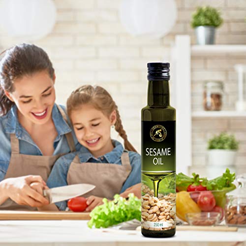 Eetbaar Sesamolie 250ml - Koudgeperst - Sesamum Indicum-Zaadolie - Mexico Sesamolie voor Voeding - Eten en Gezondheid - 100% Pure en Natuurlijke Rauwe Sesamolie - Image 6