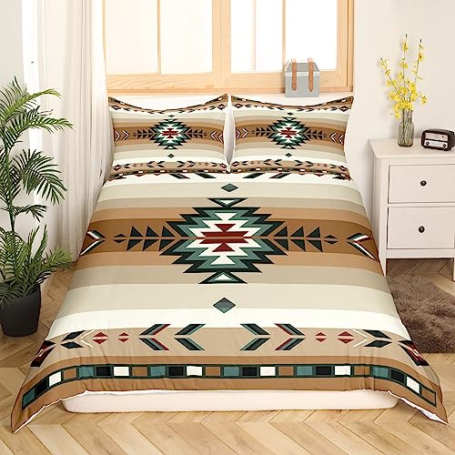 Southwest Native Design Duvet Cover Southwestern Geometric Bedding Set For Kids Ultra Soft Tribal Comforter Cover Beige Bedspread Cover Decor Bedclothes Zipper Double - Image 2