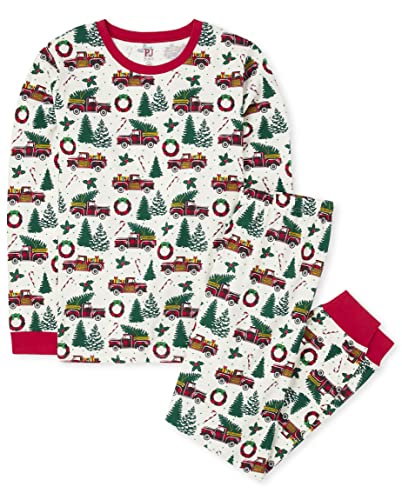 The Children's Place baby girls Family Matching Christmas Holiday Sets, Snug Fit 100% Cotton, Adult, Big Kid, Toddler, Pajama Set, Xmass Truck, XX-Large US - image 1
