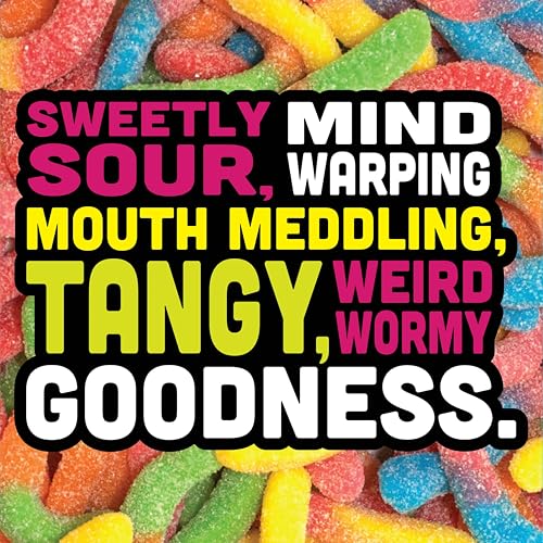 Image of Trolli Mini Sour Brite Crawlers Candy, Cherry-Lemon, Strawberry-Grape & Orange-Lime, Sweet and Sour, Gummy Worms, 18 oz (30 ct), Pack of 6