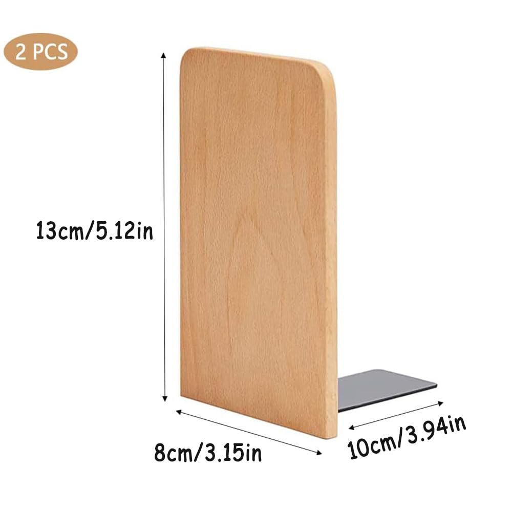 JIANTA Serré Livre En Bois, 4 Pièces Supports De Livres En Hêtre Pour