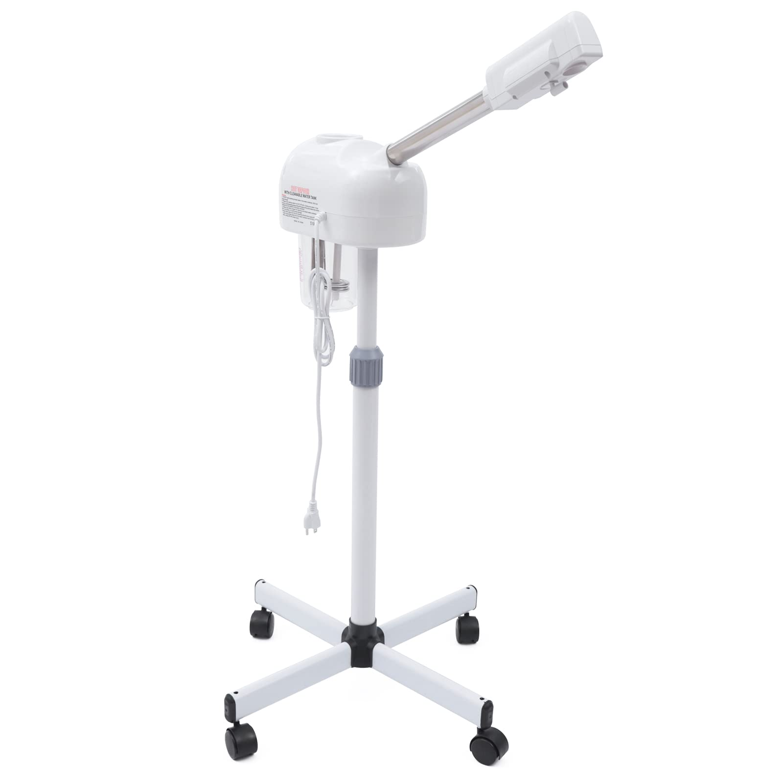 Professional Ozone Facial Steamer for Clean Skin, Facial Steamer with LCD Display,Timer Function, Adjustable Height & Rolling Wheels for Esthetician, Use at Home & Salon, Spa with Hot Mist