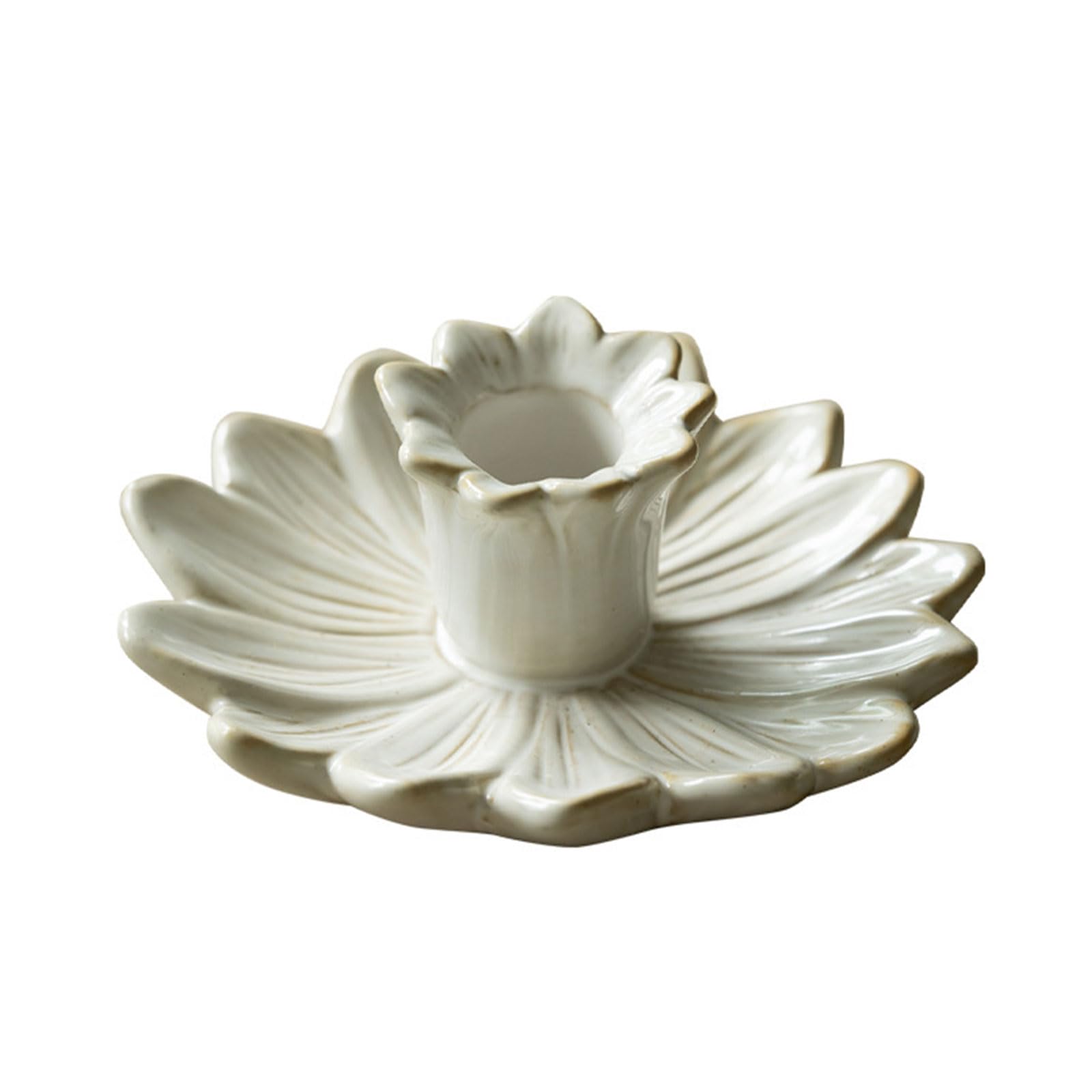 Shntig Artistic Ceramics Candlestick Holders with Smooth Surfaces for Dining Table Fireplaces and Shelf Decoration Ceramic Tray