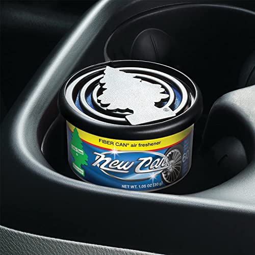 Image of Little Trees New Car Scent Fiber Can Air Freshener 30g (Pack of 1) | Classic Fresh Automotive Fragrance | Adjustable Lid Control | For Car, Home & Office | Imported from USA