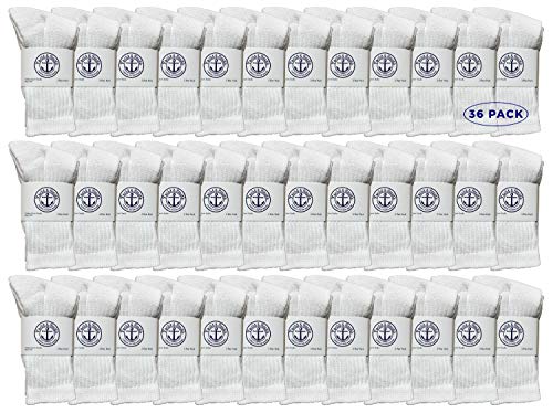 36 Pairs Of Yacht & Smith Wholesale Kids Crew Socks, Childrens Cotton Casual Crew Socks Size 6-8