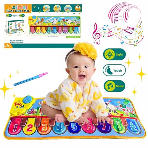【MATERIALE MORBIDO E ANTISCIVOLO】Un tappetino colorato per pianoforte per bambini, con materiali di qualità che contano davvero molto. Questo tappetino da gioco utilizza un tessuto molto morbido, delicato sulla pelle e resistente agli strappi e contiene bordi lisci per garantire la sicurezza dei bambini.