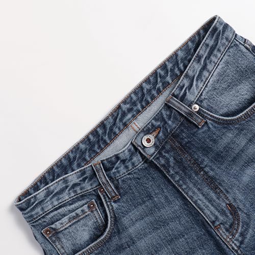 Men's Relaxed Stretch Regular Slim Bootcut Fit Jeans Mid-Rise Comfort Flex Denim Pants3