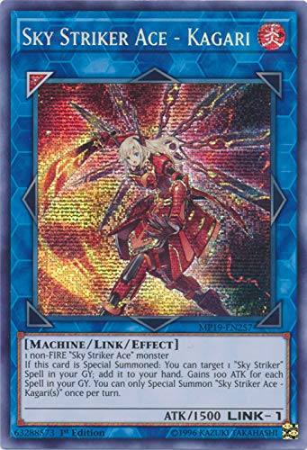 Yu-Gi-Oh! - Sky Striker Ace - Kagari - MP19-EN257 - Prismatic Secret Rare - 1st Edition - 2019 Gold Sarcophagus Tin Mega Pack