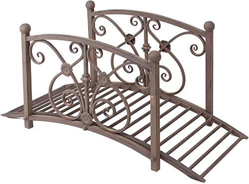 GartenHero Zierbrücke Gartenbrücke 120 Cm Metall Brücke Garten Teichbrücke Zierbrücke Dekobrücke
