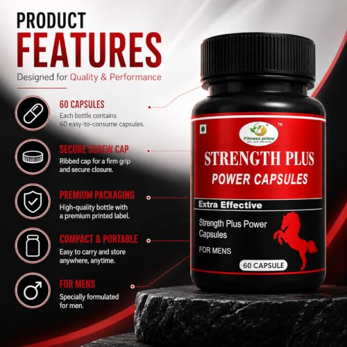 Image of Strength Plus Herbal Capsules for Men, 60 Capsules | Ayurvedic, Daily Wellness & Energy Support, Natural Herbal Supplement
