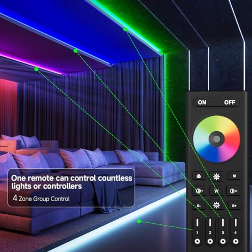 Image of SEZO 2.4G WiFi SPI RGBW Controller DR04W & RC03RF RF Remote Kit Tuya APP /Smart Life /Google Home /Alexa Control Support SMD /COB WS2814 IC SK6812 etc Addressable RGBW LED Strip STA Mode
