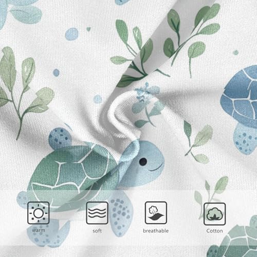 Wusikd Turtles Girls' Underwear Cotton Blue Green Girls Briefs Soft Toddler Underwear 2T3