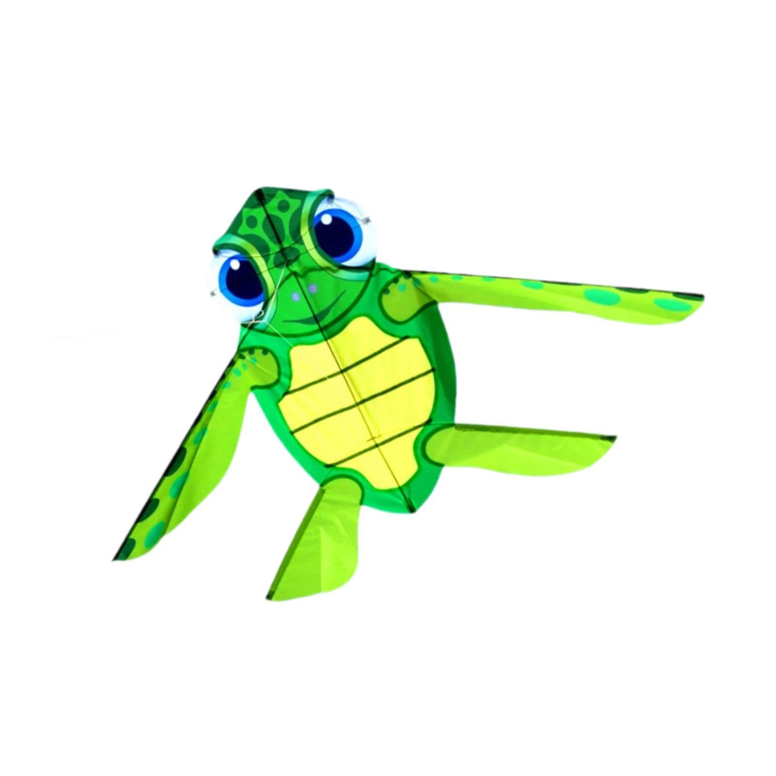 rockible Tortoise Shaped Kite Flying Toy with 100 M Line with Long Tail Giant Leisure Sports for Beach Lawn Garden Beginners Yard