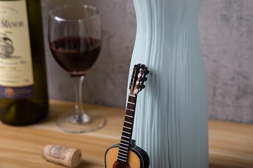 Miniatura 7 de Guitarra clásica de madera modelo mini instrumento musical con soporte decorativo regalo (G-10-S)