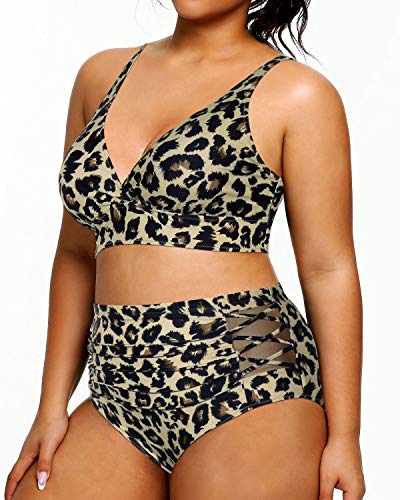 Yonique Womens Plus Size Bikini High Waisted Swimsuits Two Piece Bathing Suits Tummy Control Swimwear2
