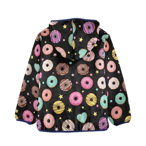 CHIFIGNO Colorful Donut Black Kids Zip up Jacket Lightweight Thick Fleece Outerwear Jackets 3T2