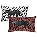 Set de 2 Cojines de Leopardo Negros de Terciopelo de 50x30 cm - LOLAhome