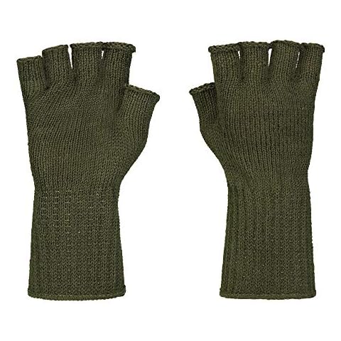 Mcguire Gear GI Wool Fingerless Gloves, Half Finger Outdoor Tactical Gloves, Hunting, Hiking, Cycling and Climbing Gloves (OD Green) Cover