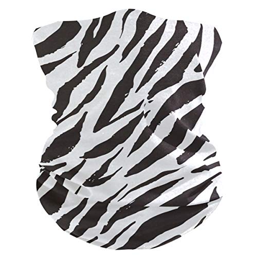 MOYYO Zebra Print Face Sun Dust Mask Bandanas Seamless Elastic Neck Gaiter Headwear Magic Scarf Headband Balaclave for Women Men Festivals Running Cycling Outdoor Sport