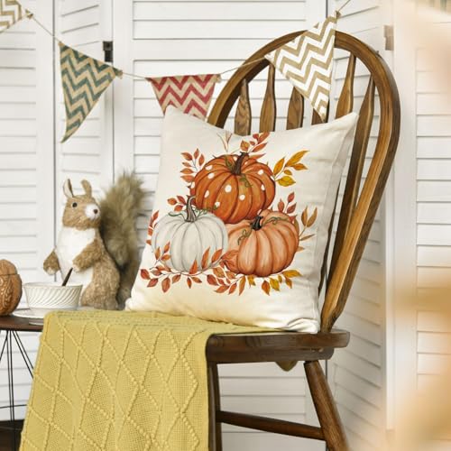 Artoid Mode Orange Pumpkins Maple Leaves Autumn Cushion Cover, 40x40 cm Fall Decorative Pillow Case Cover Sofa Living Room Outdoor Decor - Cosy Home Interiors Artoid Mode Orange Pumpkins Maple Leaves Autumn Cushion Cover, 40x40 cm Fall Decorative Pillow Case Cover Sofa Living Room Outdoor Decor - Image 7