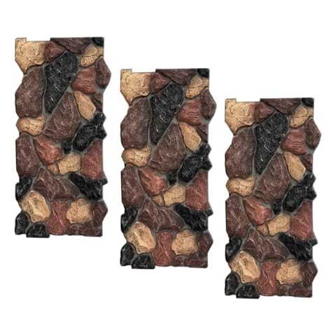 Lumizone High-Density Polyurethane Faux Stone Siding Panels for Interior and Exterior Decor Wall Covering Panels Random Stone Crushed Stone Siding Panel Wall Panel (3, A-5, 47.24"×22.04") Cover