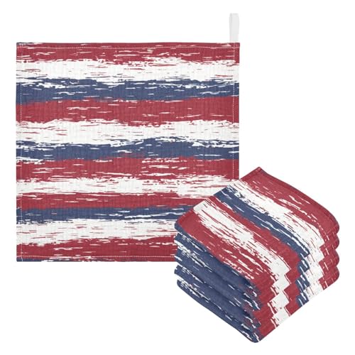 Nander 3Pack Baby Muslin Washcloths,Colorful Stripes Soft Face Cloths for Newborn, Absorbent Bath Wash Cloths, Wipes, Burp Rag,Toddlers Essentials Stuff, Baby Registry as Shower