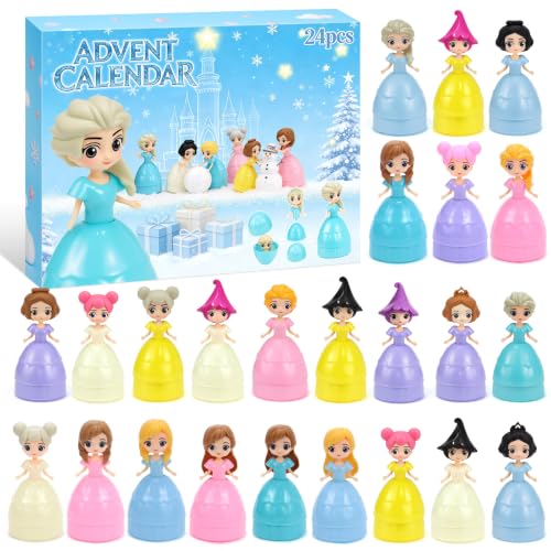 Princess Advent Calendar 2026 for Kids 24 Days Christmas Countdown Calendar