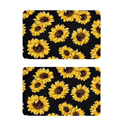 Qilmy Black Sunflower Fridge Magnets Magnetic Tape Squares Metal Stickers Bunny Eggs Rectangulars Refrigerator Magnetic Plate with Adhesive for Office Dishwasher Kitchen Decoration
