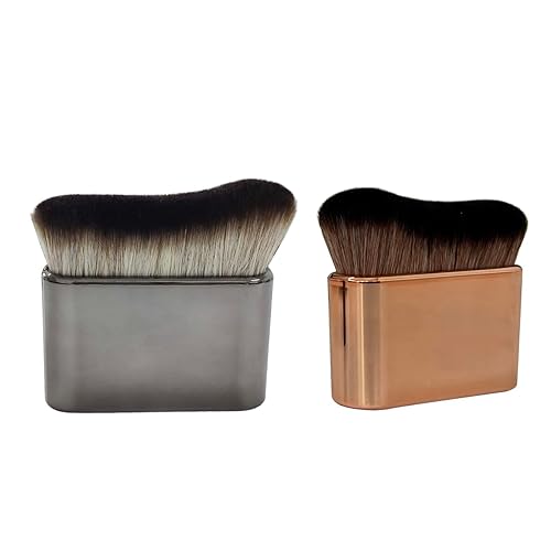 Miniatura 8 de 2 brochas de bronceado corporal con sirena, brocha grande de maquillaje para base Kabuki para maquillaje falso de cara, cuerpo y piernas (blanco,