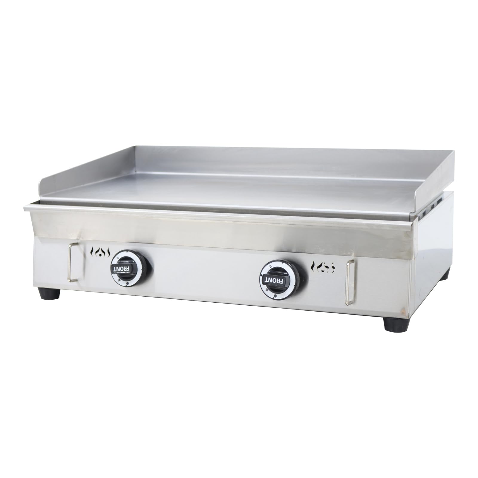 Commercial Stainless Steel Natural Gas Griddle Grill, 28.9" x 16.1" Flat Top Countertop Griddle for Steak, Pancakes &amp; Teppanyaki, 2000Pa, Home &amp; Outdoor Use