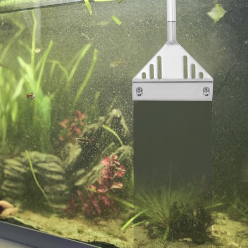 QWORK® 75 cm/29.5 Edelstahl Algenschaber Aquarium Scheibenreiniger mit 10 Klingen, Aquarium Reinigung Zubehör für Einfache Reinigung Schwer Erreichbarer Stellen