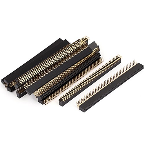 Aexit 2.54mm Spacing Audio & Video Accessories 90 Degree Angle 2 Row 40P Connector PCB Connectors & Adapters Header 15pcs