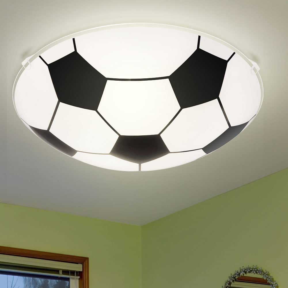 Kinder Decken Lampe DIMMBAR Fußball Glas Leuchte FERNBEDIENUNG im Set inkl. RGB LED Leuchtmittel