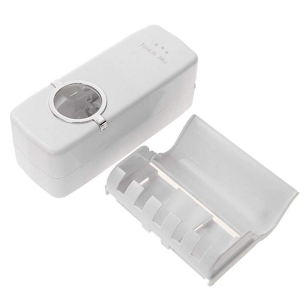 ZTOTouch me Hands Free Toothpaste Dispenser Automatic Toothpaste Squeezer and Toilet Brush/Toothbrush Holder Set(5 Brush Holder)