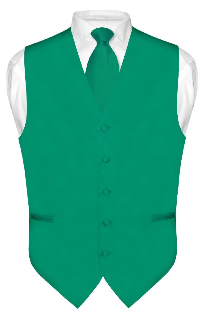 vesuvio napoli Men's Dress Vest & NeckTie Solid GOLDEN YELLOW Color Neck Tie Set for Suit Tux-picture-33