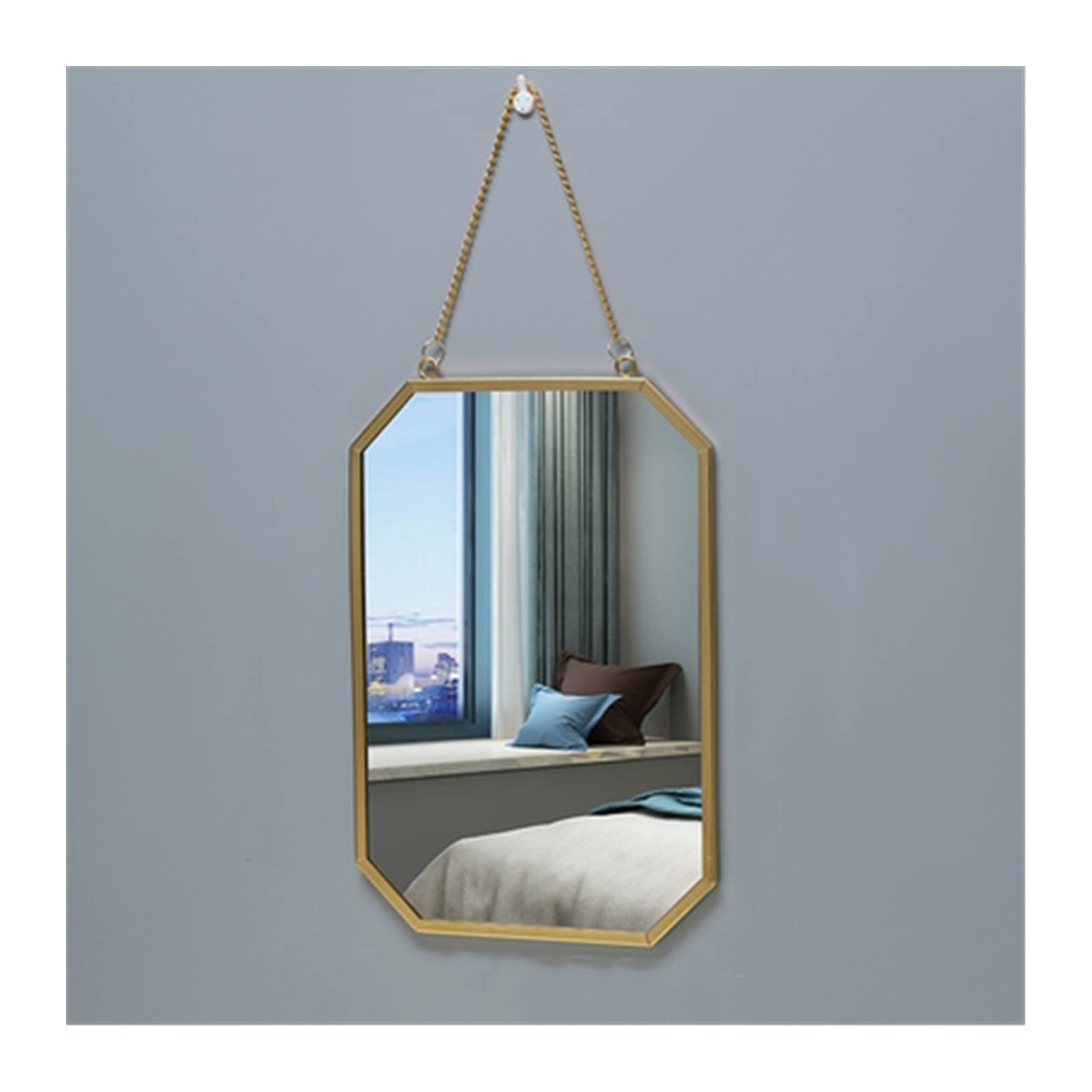 KFGISD, Bathroom Vanity Mirror Rectangular Mirror with iron Chain Gold Frame Vanity Mirror Tabletop Cosmetic Mirror,Tabletop Mirror(S)