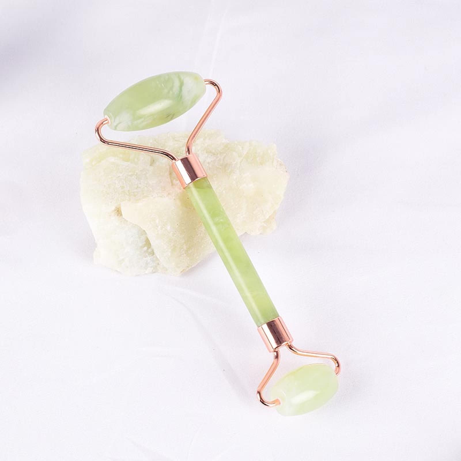 Massage Roller with Silicone Caps Keep Mute Natural Stone Jade Tool Crystal,xiuyan Jade