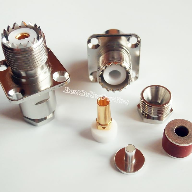 Wiring Connecting Terminals - 1Piece UHF SO-239 Female SO239 Flange Deck Clamp RG58 RG142 LMR195 RG400 RF Cable Connector