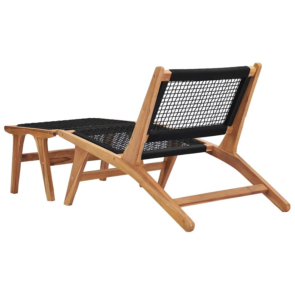 SYDE Sdraio in teak con poggiapiedi rimovibile