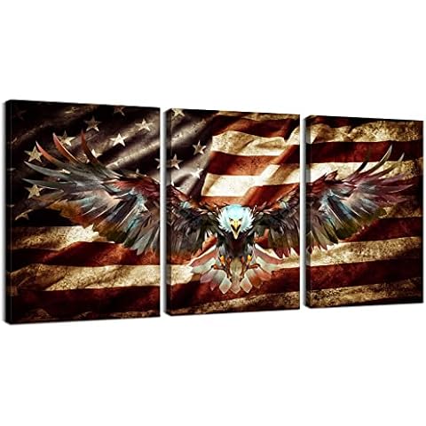 YOUHONG Eagle American Flag Wall Art Cover