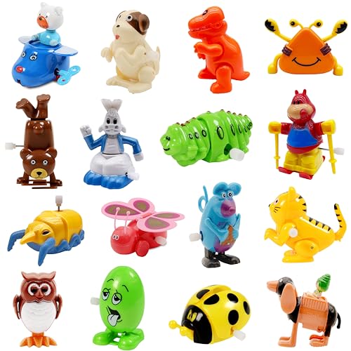 Nunkitoy Wind Up Toy,16 Pack Assorted Clockwork Toy Set(Contents and Color May Vary), Wind Up Animal Party Favors Toy Great Gift for Boys Girls Kids...
