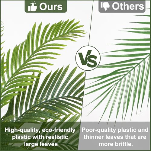Image of 8.5ft Tall Artificial Phoenix Palm Tree for Outdoors Indoor Decor, Large Faux Coconut Silk Palm Tree Tropical Fake Tree Perfect for Outside Patio Poolside Porch Home Office Decor (Set of 2)